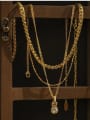 thumb Brass Cubic Zirconia Geometric Vintage Multi Strand Necklace 2