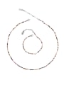 thumb Brass Glass beads  Minimalist Irregular  Bracelet and Necklace Set 0