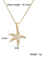 thumb Brass Cubic Zirconia Sea Star Trend Necklace 1