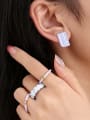 thumb Brass Multi Color Enamel Geometric Cute Stud Earring 2
