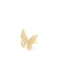 thumb Brass Cubic Zirconia Butterfly Dainty Band Ring 0