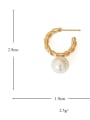 thumb Brass Imitation Pearl Geometric Vintage Stud Earring 3
