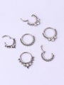 thumb Stainless steel Rhinestone Geometric Hip Hop Nose Rings(Single Only One) 2