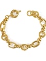 thumb Brass Hollow Geometric  Chain Vintage Link Bracelet 2
