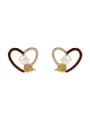 thumb Brass Enamel Heart Minimalist Stud Earring 3