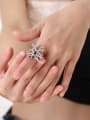 thumb Brass Cubic Zirconia  Vintage Shaped Spider  Band Ring 4