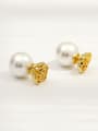thumb Brass Imitation Pearl Flower Vintage Stud Trend Korean Fashion Earring 2