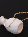 thumb Brass Freshwater Pearl Geometric Vintage Hollow Chain Necklace 2
