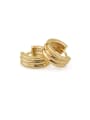thumb Brass Geometric Minimalist Huggie Earring 0