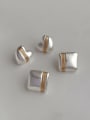 thumb Brass Geometric Minimalist Stud Earring 0