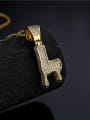 thumb Brass Cubic Zirconia  Vintage Letter Pendant Necklace 2