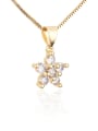 thumb Brass Cubic Zirconia Dainty Star  Earring and Necklace Set 3