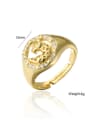 thumb Brass Cubic Zirconia Leopard Vintage Band Ring 2
