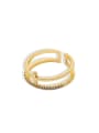 thumb Brass Cubic Zirconia Geometric Minimalist Stackable Fashion Ring 3