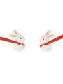 thumb Alloy Enamel Irregular Cute rabbit Stud Earring 0