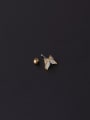 thumb Brass  Cubic Zirconia Moon Cute  Butterfly Stud Earring(Single Only One) 2