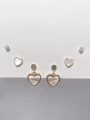 thumb Brass Shell Fashion Cute Heart-Shaped Three-piece Set  Stud Earring 1