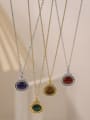 thumb Brass Natural Stone Geometric Vintage Necklace 0