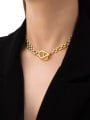 thumb Brass Hollow  Geometric  Chain Vintage Necklace 1