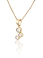 thumb Brass Round Cubic Zirconia Earring and Necklace Set 3