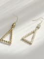 thumb Brass Imitation Pearl Triangle Vintage Hook Trend Korean Fashion Earring 4
