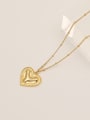 thumb Brass Smooth Heart Vintage  Pendant Trend Korean Fashion Necklace 3