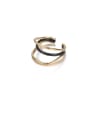 thumb Brass Geometric Vintage Stackable Ring 0