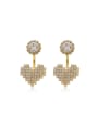 thumb Brass Cubic Zirconia Heart Vintage Stud Trend Korean Fashion Earring 0
