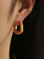 thumb Brass Hollow Geometric Vintage Stud Earring 1