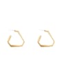 thumb Copper Smooth  Triangle Minimalist Stud Trend Korean Fashion Earring 0
