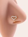 thumb Brass Cubic Zirconia Heart Trend Nose Studs 1