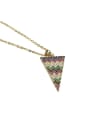 thumb Brass Cubic Zirconia Multi Color Triangle Dainty Necklace 2