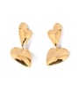 thumb Brass Smooth Heart Vintage Drop Earring 0