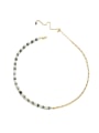 thumb Brass Imitation Pearl Geometric Trend Asymmetrical Chain Necklace 0