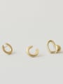 thumb Brass Hollow Heart Minimalist Stud Earring 4