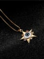 thumb Brass Rhinestone Enamel Evil Eye Vintage Five-pointed star Pendant Necklace 3