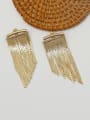 thumb Brass Tassel Minimalist Drop Earring 2