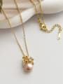 thumb Brass Freshwater Pearl Flower Dainty Necklace 1