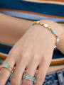 thumb Brass Enamel Geometric Minimalist Handmade Beaded Bracelet 2