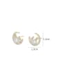 thumb Brass Cubic Zirconia Moon Dainty Stud Earring 2