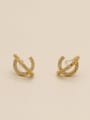 thumb Brass Cubic Zirconia Irregular Minimalist Stud Trend Korean Fashion Earring 3