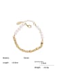 thumb Brass Imitation Pearl Minimalist Geometric  Bracelet and Necklace Set 4