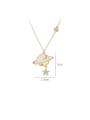 thumb Brass Cubic Zirconia Planet Dainty Necklace 3
