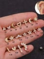 thumb Copper with Cubic Zirconia White Star Minimalist Stud Earring 0