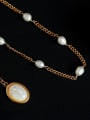 thumb Brass Imitation Pearl Geometric Vintage Necklace 2