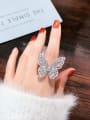 thumb Alloy+ Rhinestone White Butterfly Trend Ring 1