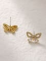 thumb Brass Cubic Zirconia Butterfly Vintage Stud Trend Korean Fashion Earring 3