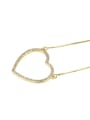 thumb Brass Cubic Zirconia Heart Minimalist Pendant Necklace 3