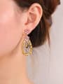 thumb Brass Cubic Zirconia Water Drop Luxury Cluster Earring 1