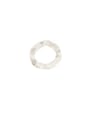 thumb Transparent Glass White Round Minimalist Band Ring 0